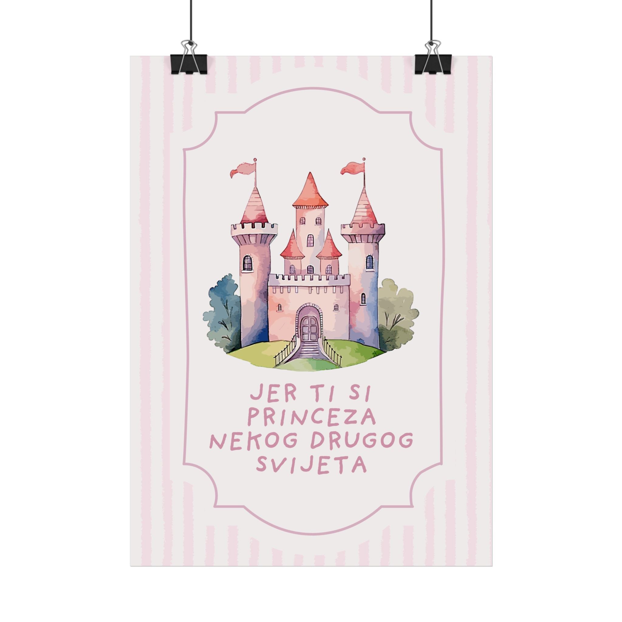 „Du bist die Prinzessin einer anderen Welt“ | Märchenschloss Illustration fürs Kinderzimmer