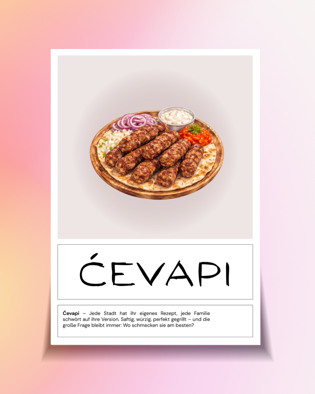Ćevapi Poster – Traditionelle Balkan Küche