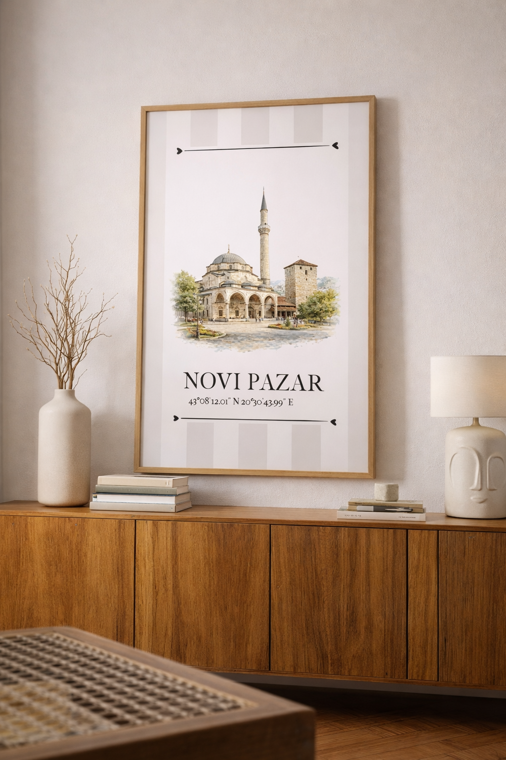 Novi Pazar Poster – Wahrzeichen Illustration | Stadtposter Serbien