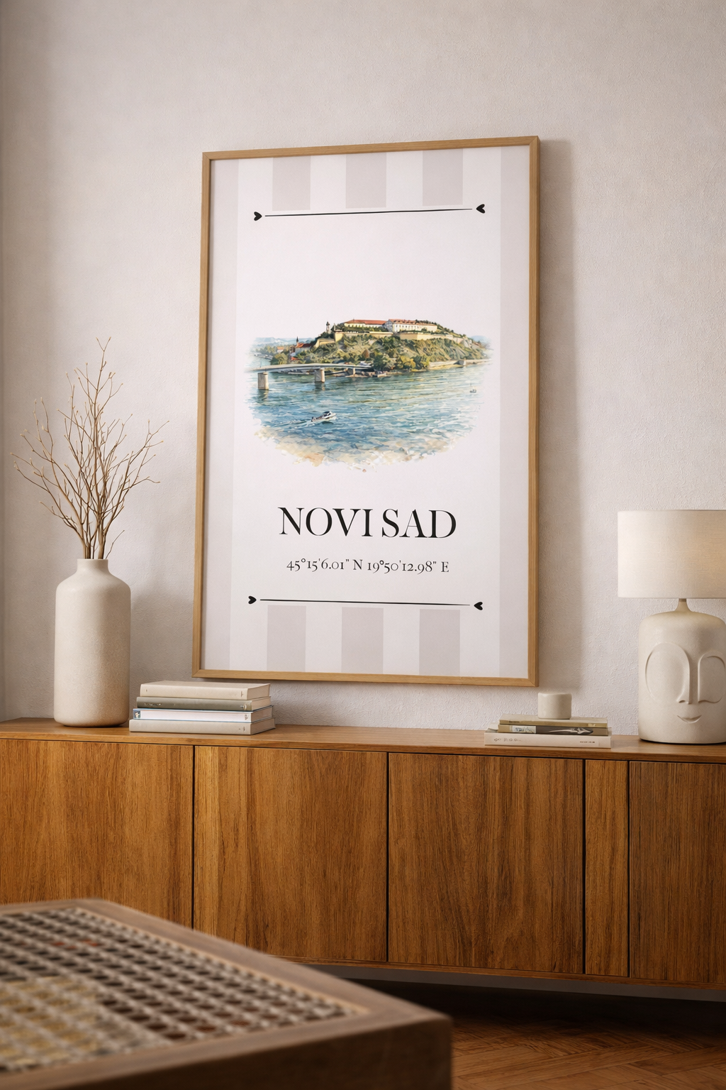 Novi Sad Poster – Wahrzeichen Illustration | Stadtposter Serbien