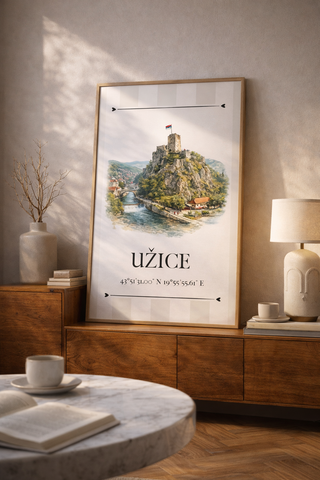 Užice Poster – Wahrzeichen Illustration | Stadtposter Serbien