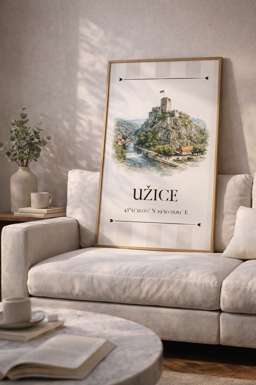 Užice Poster – Wahrzeichen Illustration | Stadtposter Serbien