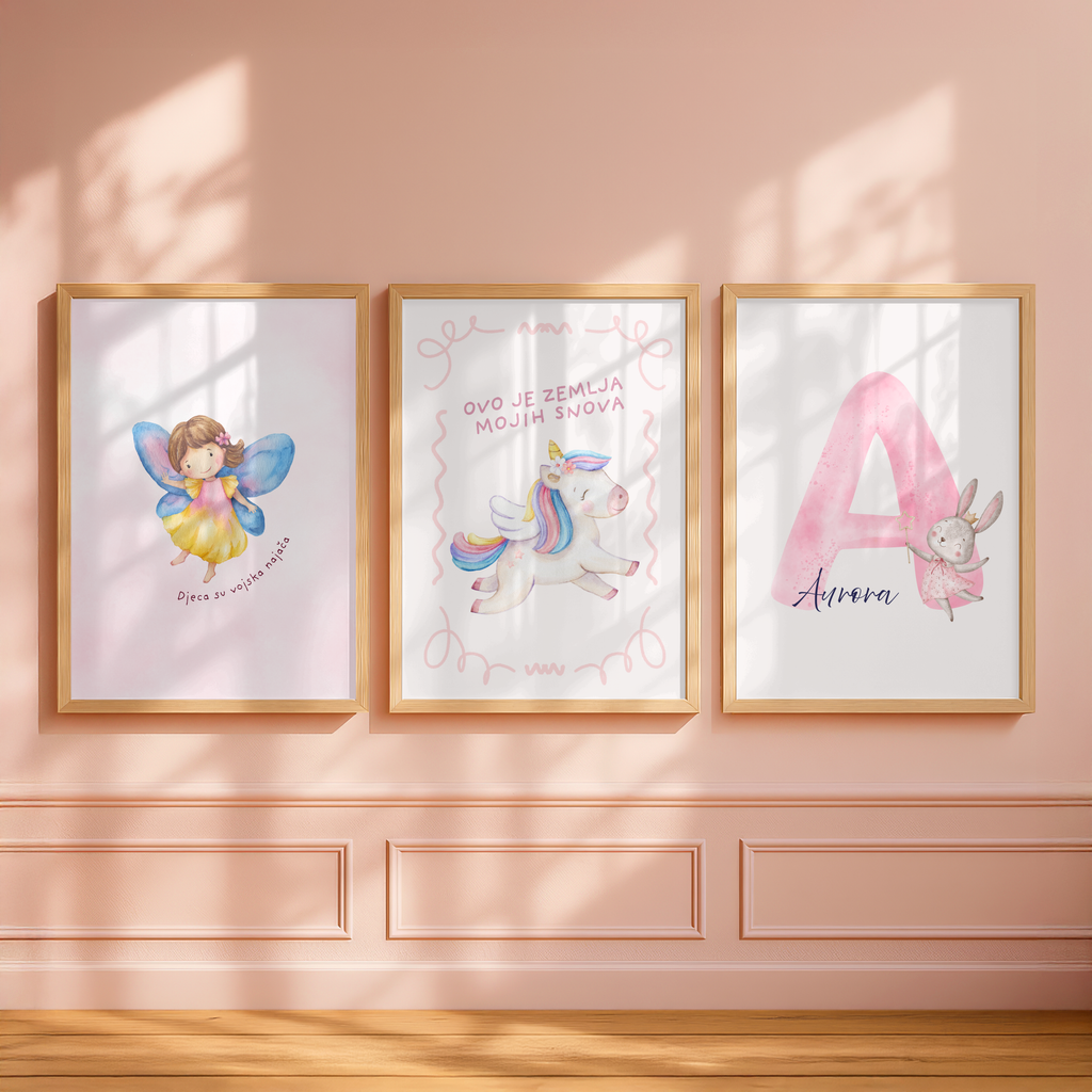 „Land meiner Träume“ | Süße Einhorn Illustration fürs Kinderzimmer