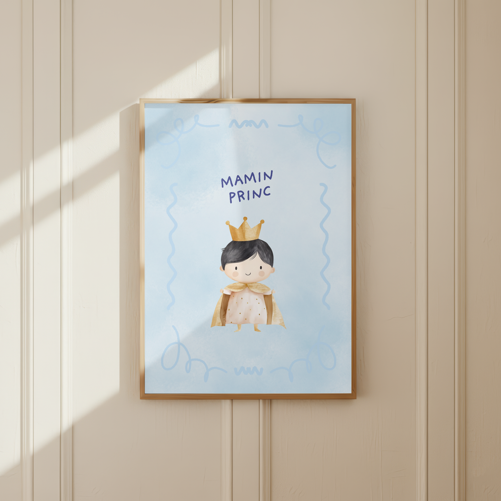 „Mamas kleiner Prinz“ | Süße Jungen Illustration fürs Kinderzimmer