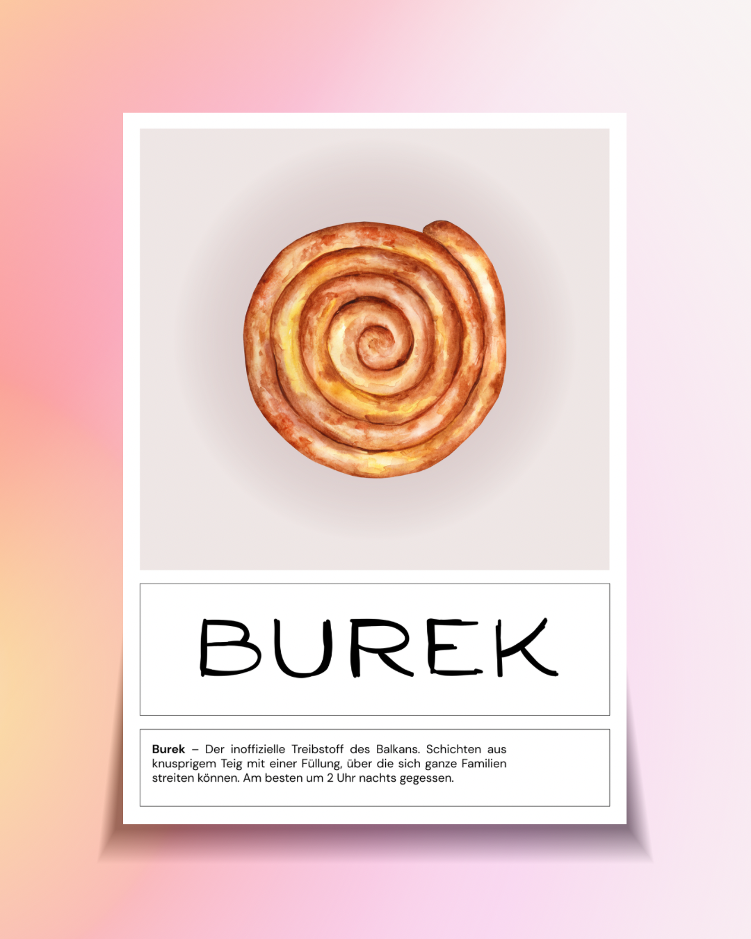 Burek Poster – Balkan Food Küchenposter Wanddekoration