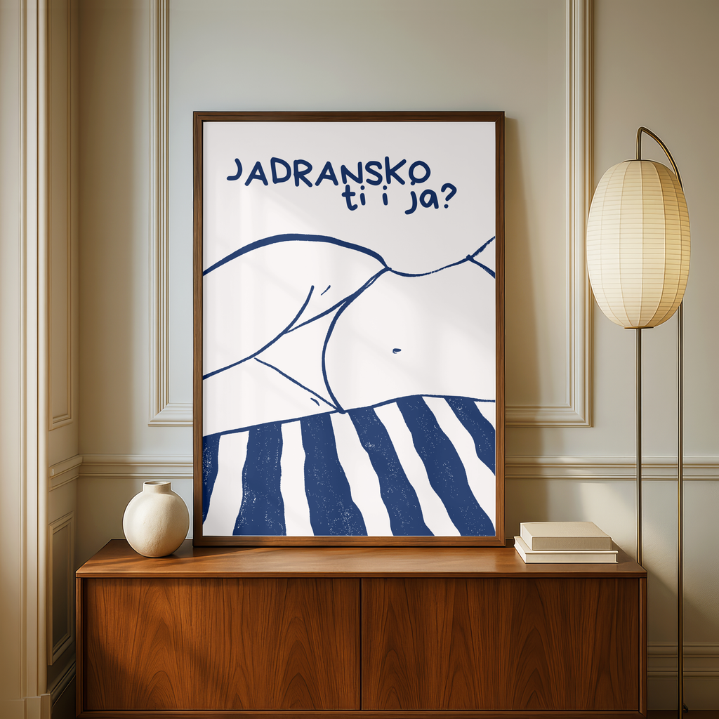 "Adriatisches Meer, du und ich" Poster Line Art