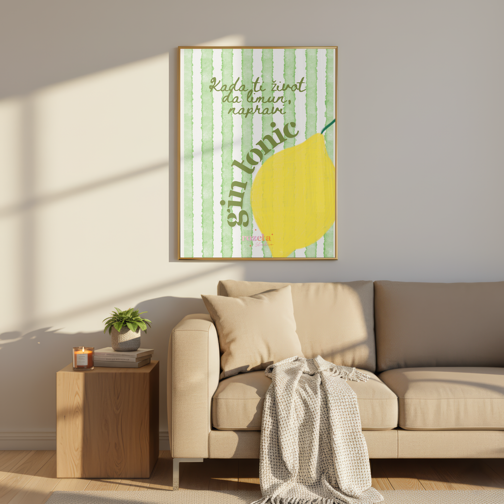 Gin Tonic Life – Farbenfrohes Balkan Poster