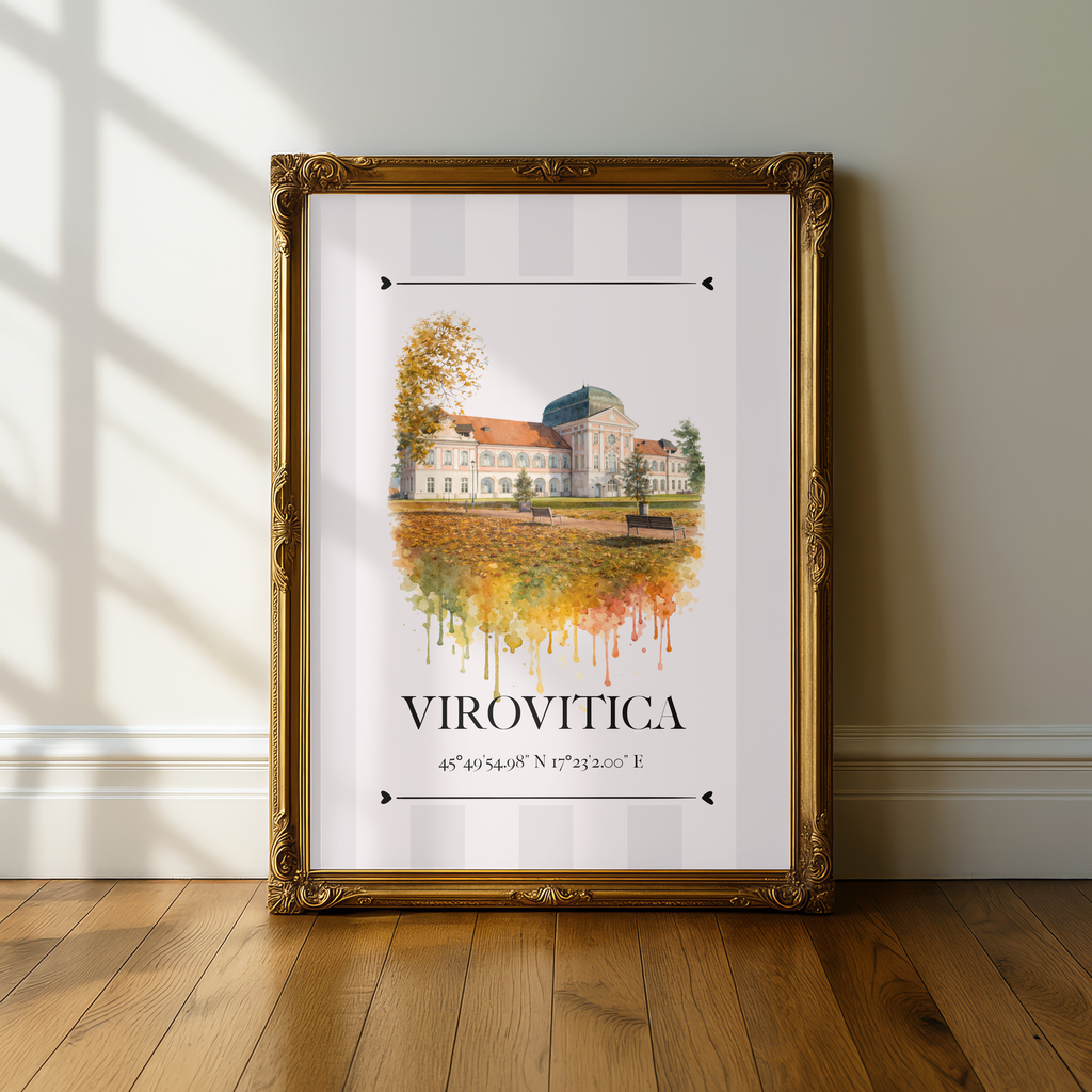 Virovitica Poster – Wahrzeichen Illustration | Stadtposter Kroatien