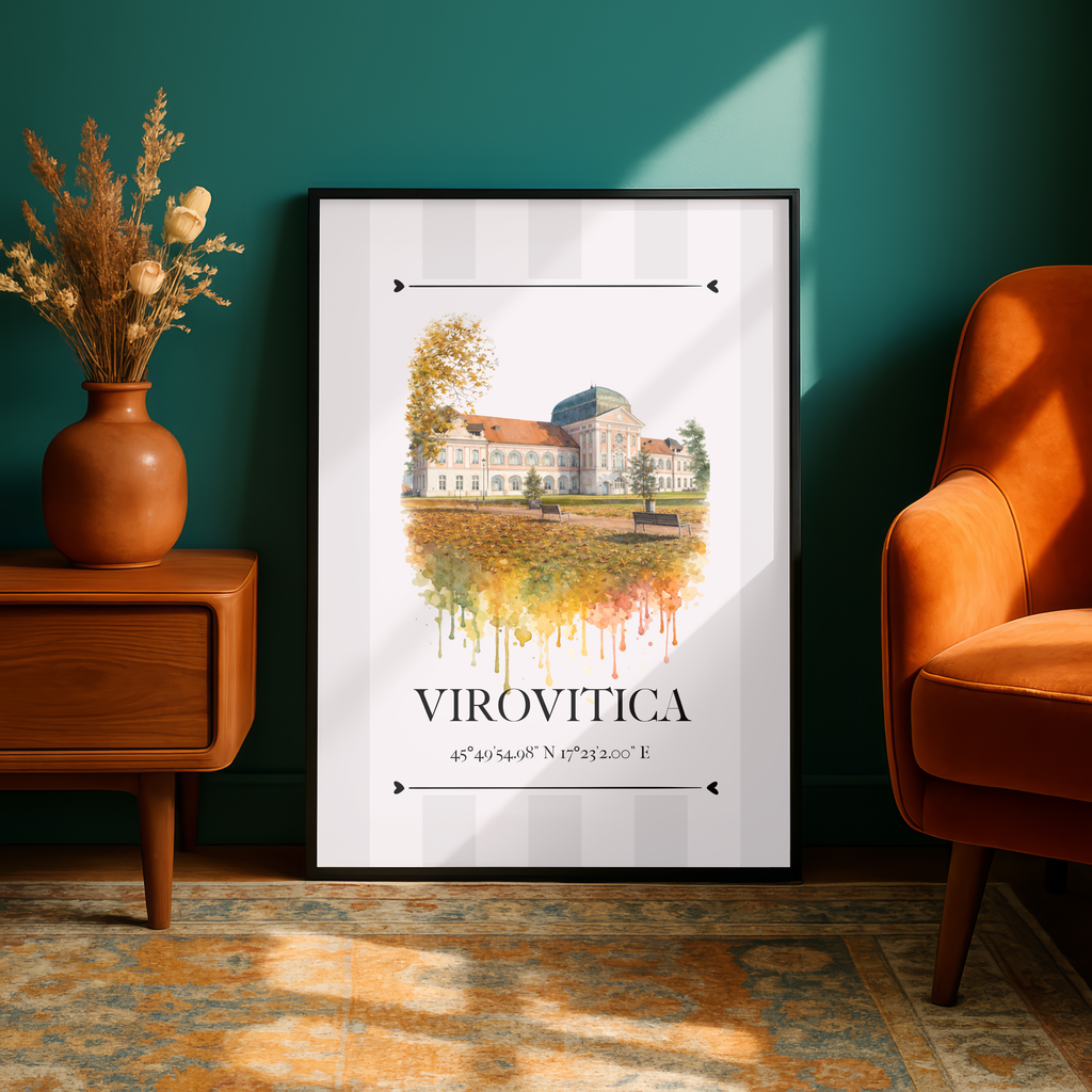 Virovitica Poster – Wahrzeichen Illustration | Stadtposter Kroatien
