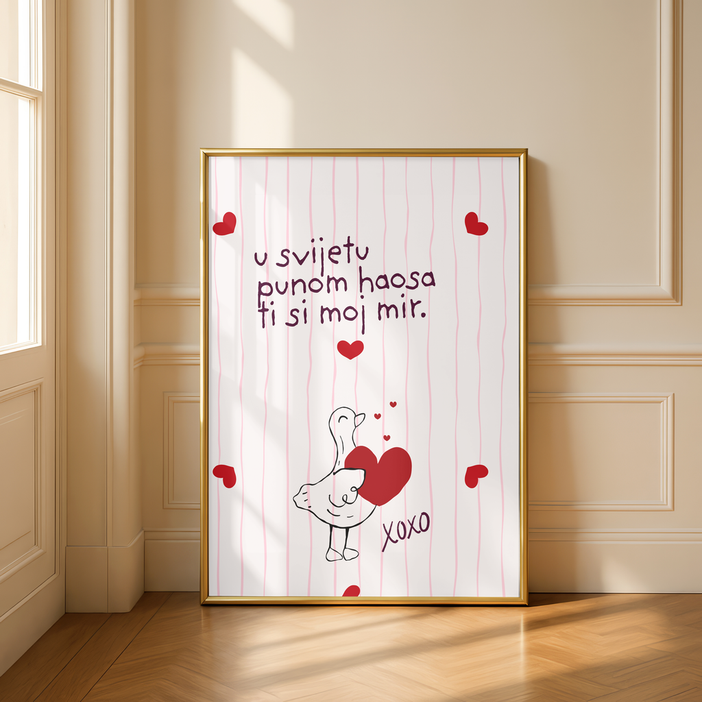 Ti Si moj Mir - Liebe Poster mit Herz