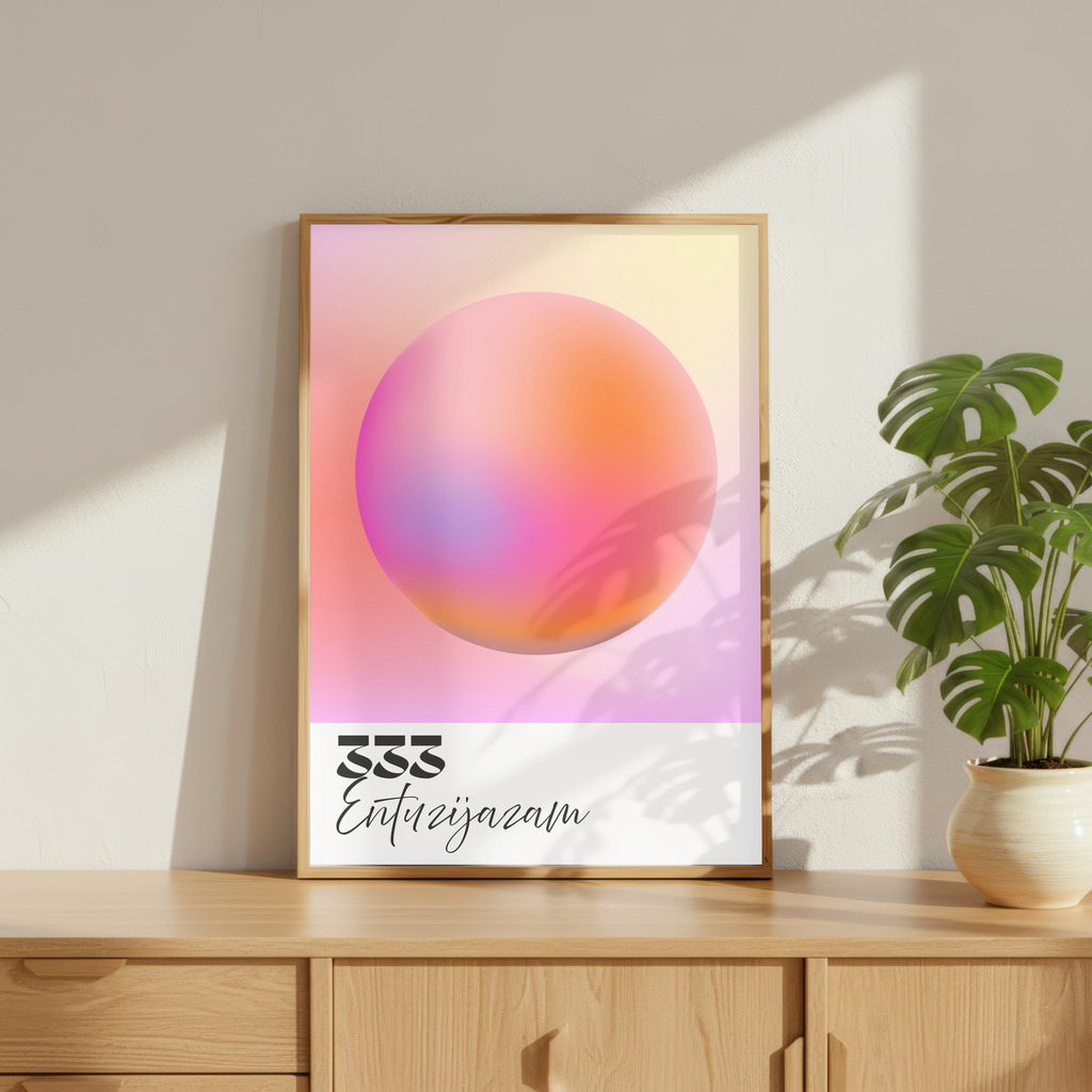 333 Entuzijazam – Angel Number Wall Art