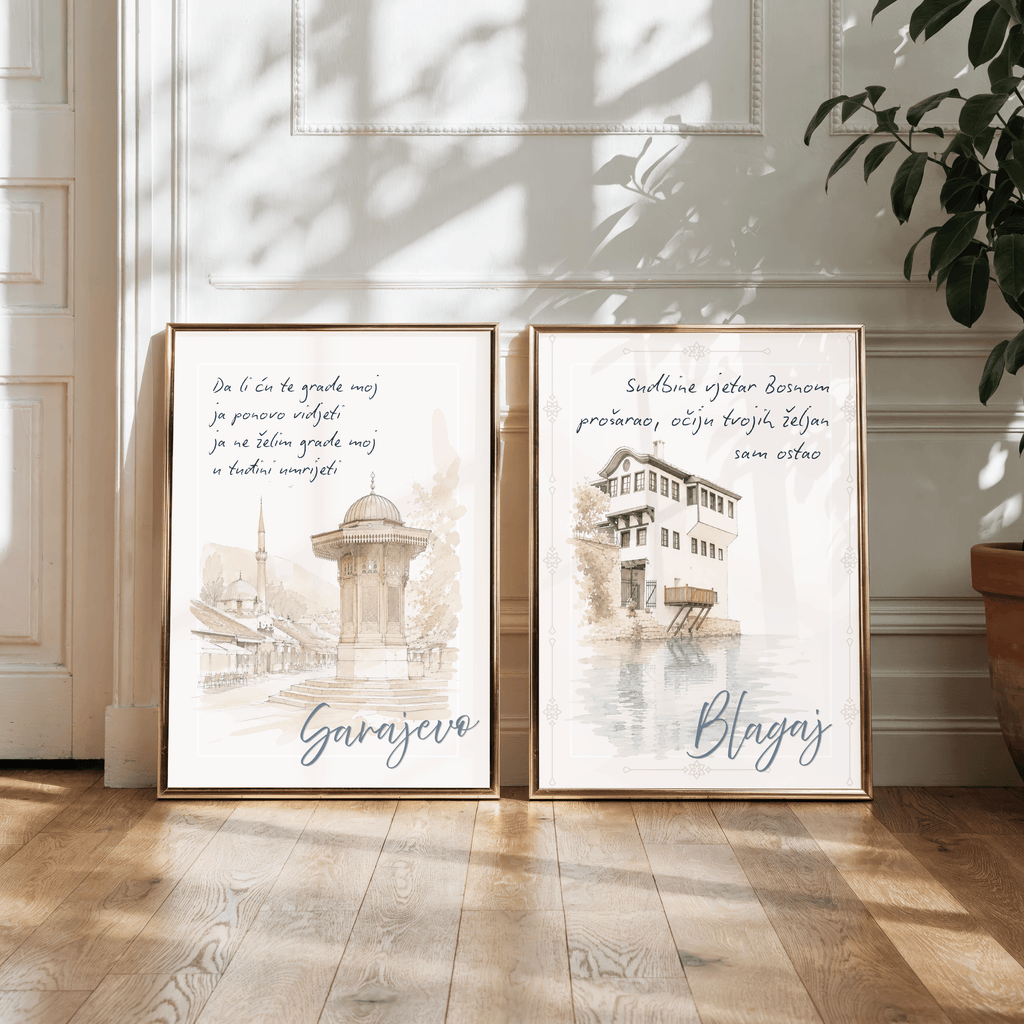 Sarajevo – Zeitlose Erinnerung | Aquarell-Kunstdruck mit Sebilj