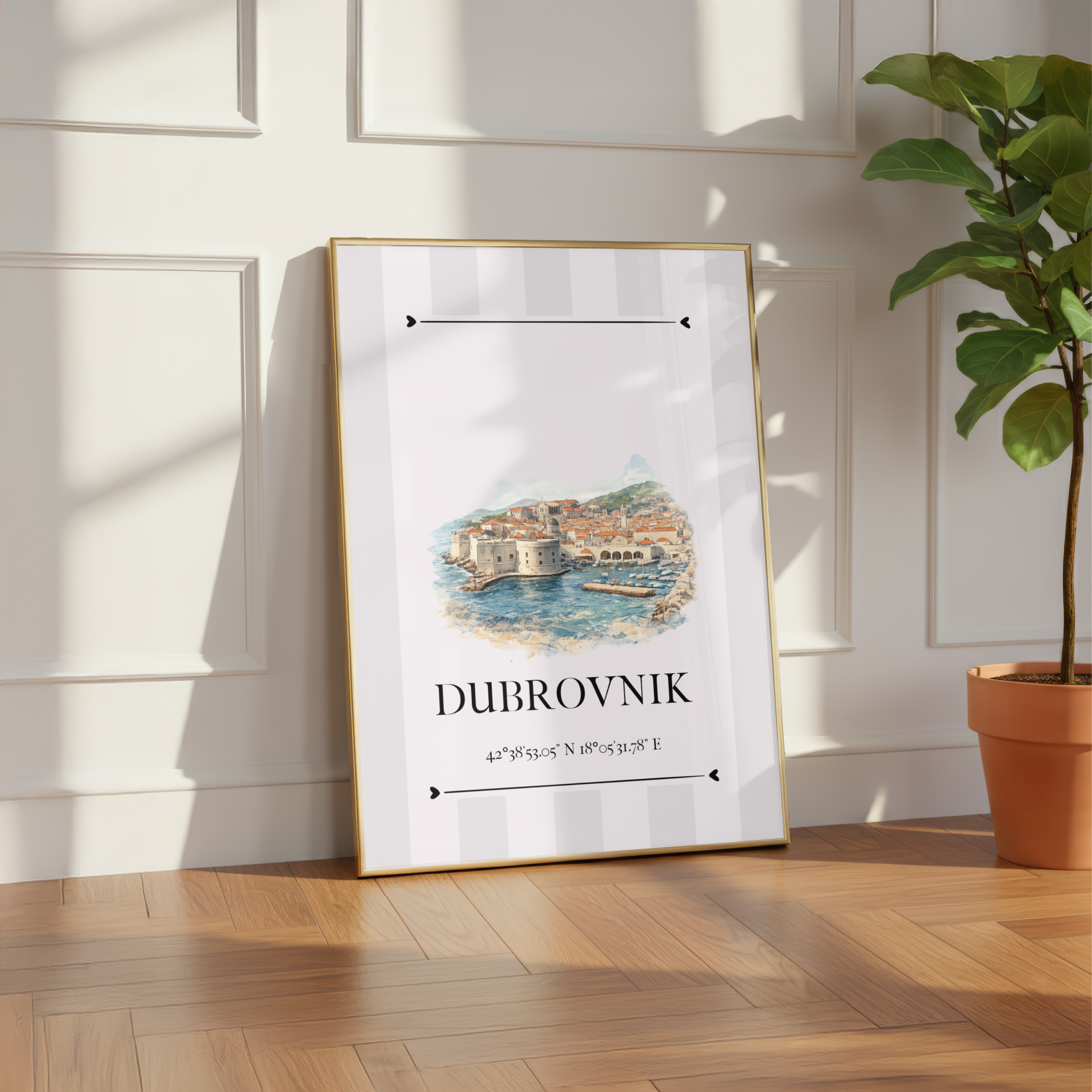 Dubrovnik Poster – Wahrzeichen Illustration | Stadtposter Kroatien