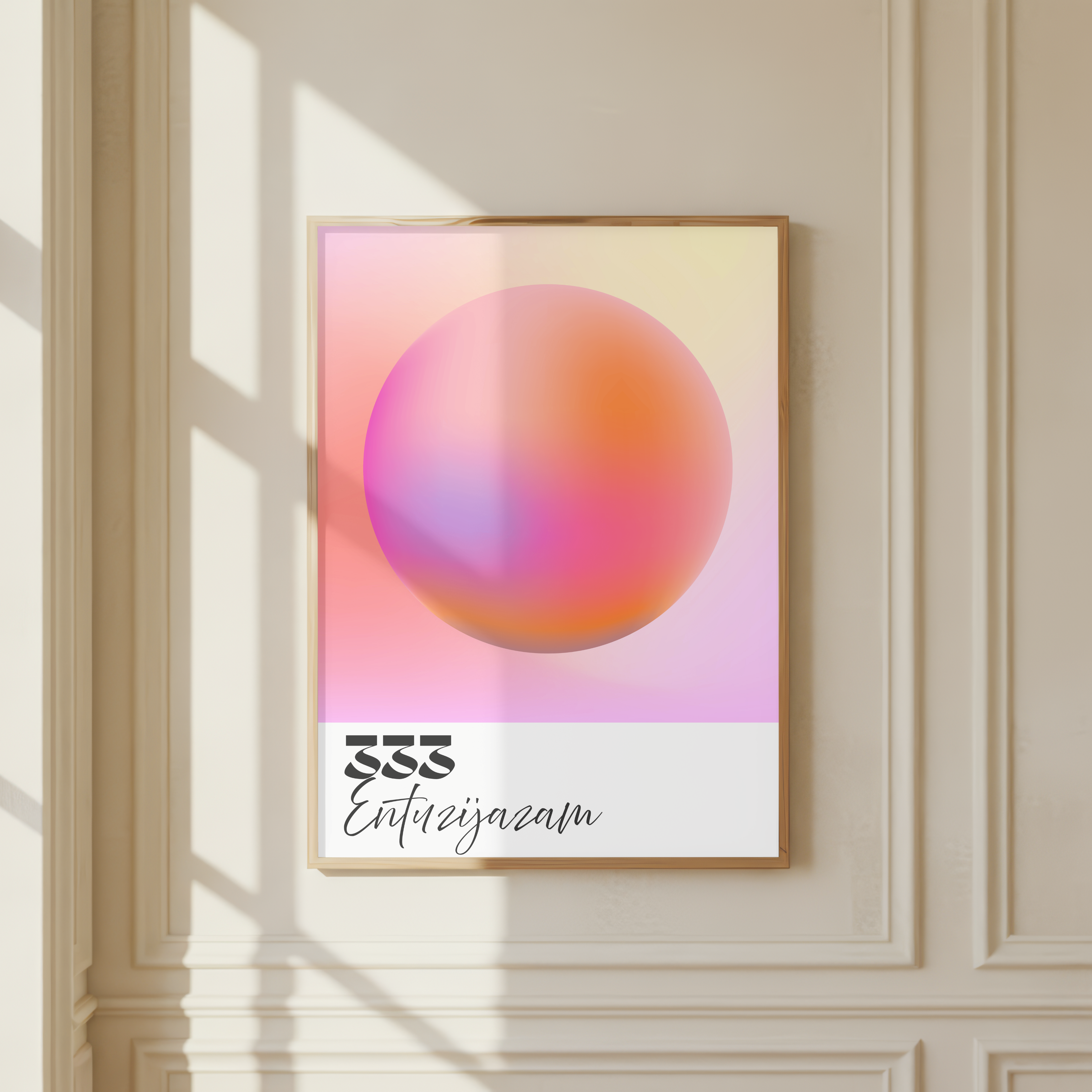 333 Entuzijazam – Angel Number Wall Art