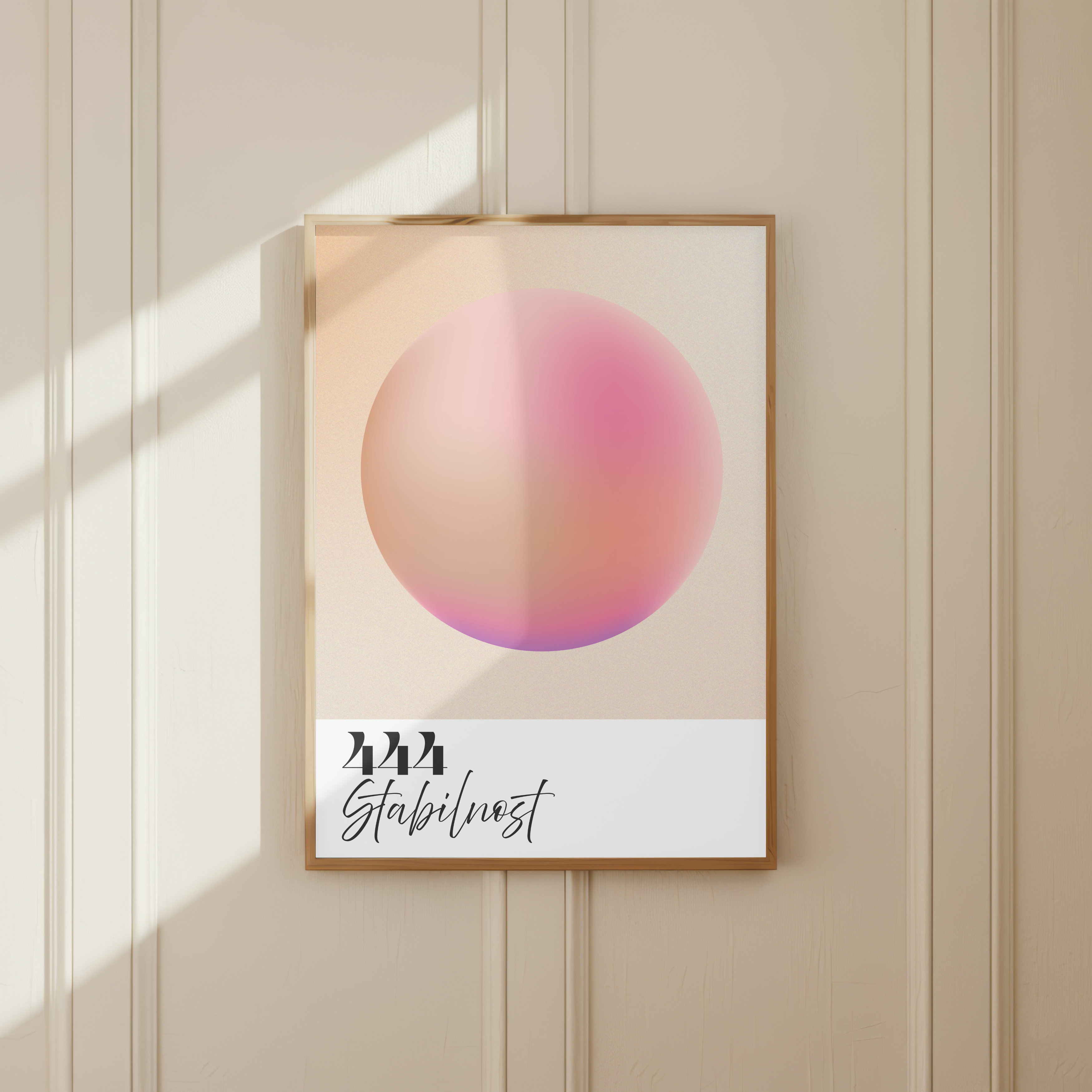 444 Stabilnost – Angel Number Wall Art