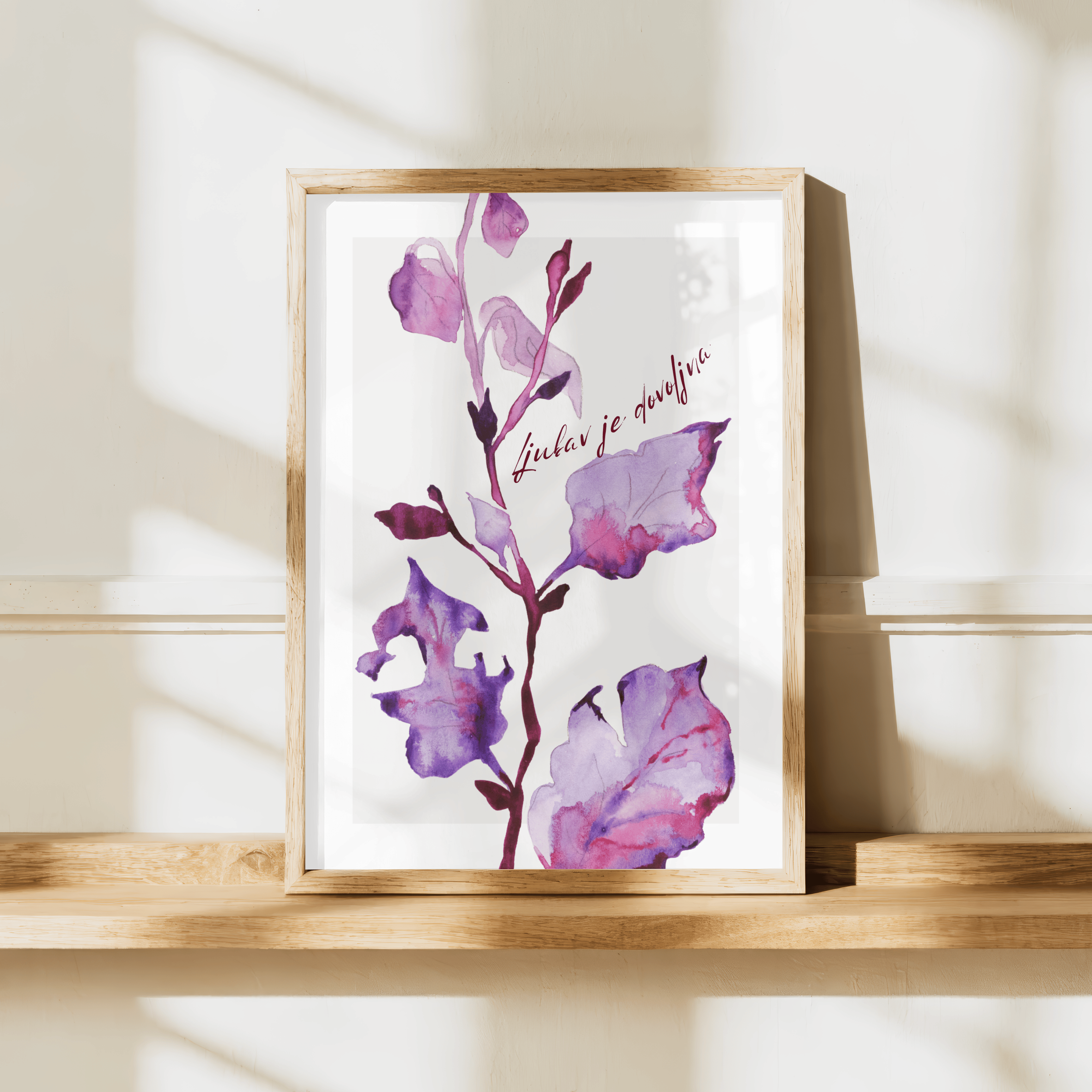 Botanische Aquarellkunst – Blüten in Violett