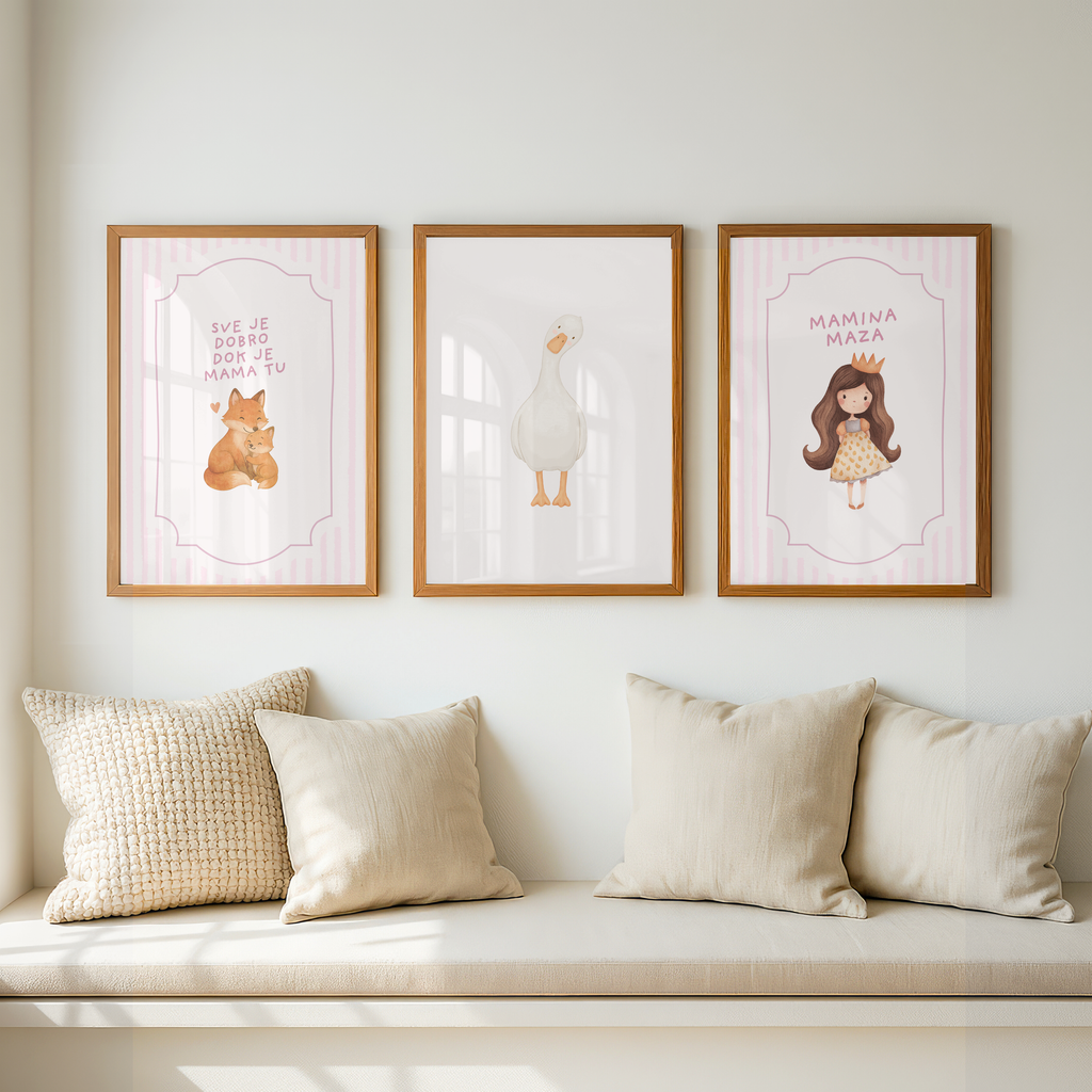 „Papás Prinzessin“ | Mädchen mit Krone Illustration fürs Kinderzimmer