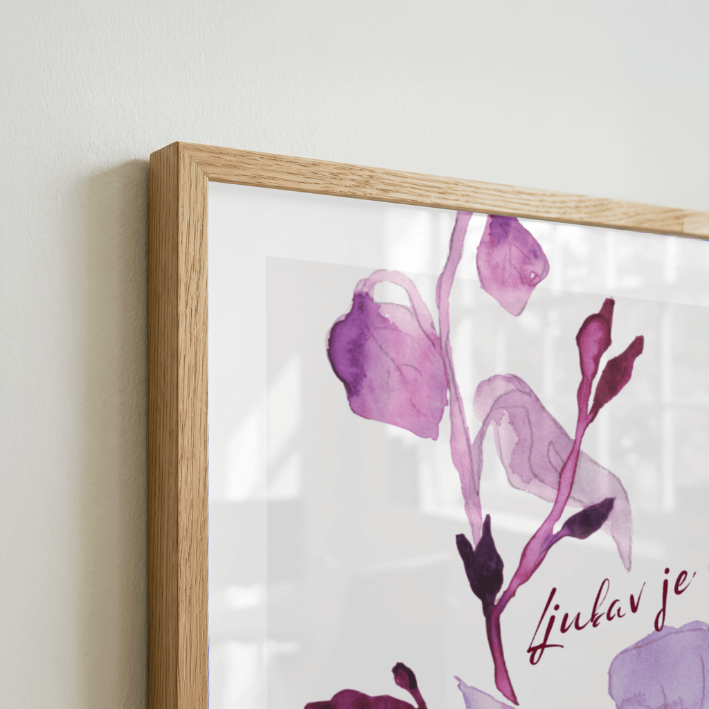 Botanische Aquarellkunst – Blüten in Violett