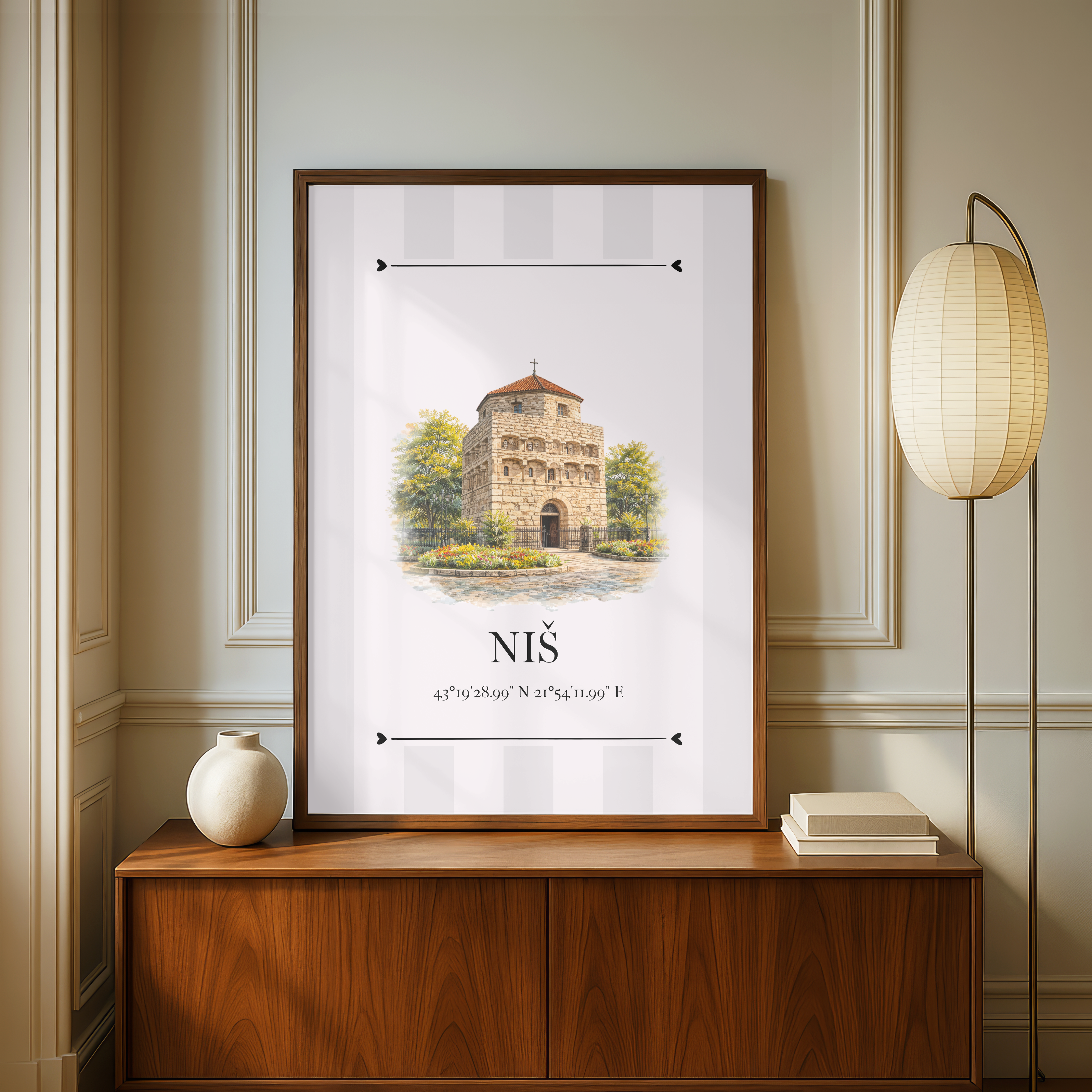 Niš Poster – Wahrzeichen Illustration | Stadtposter Serbien