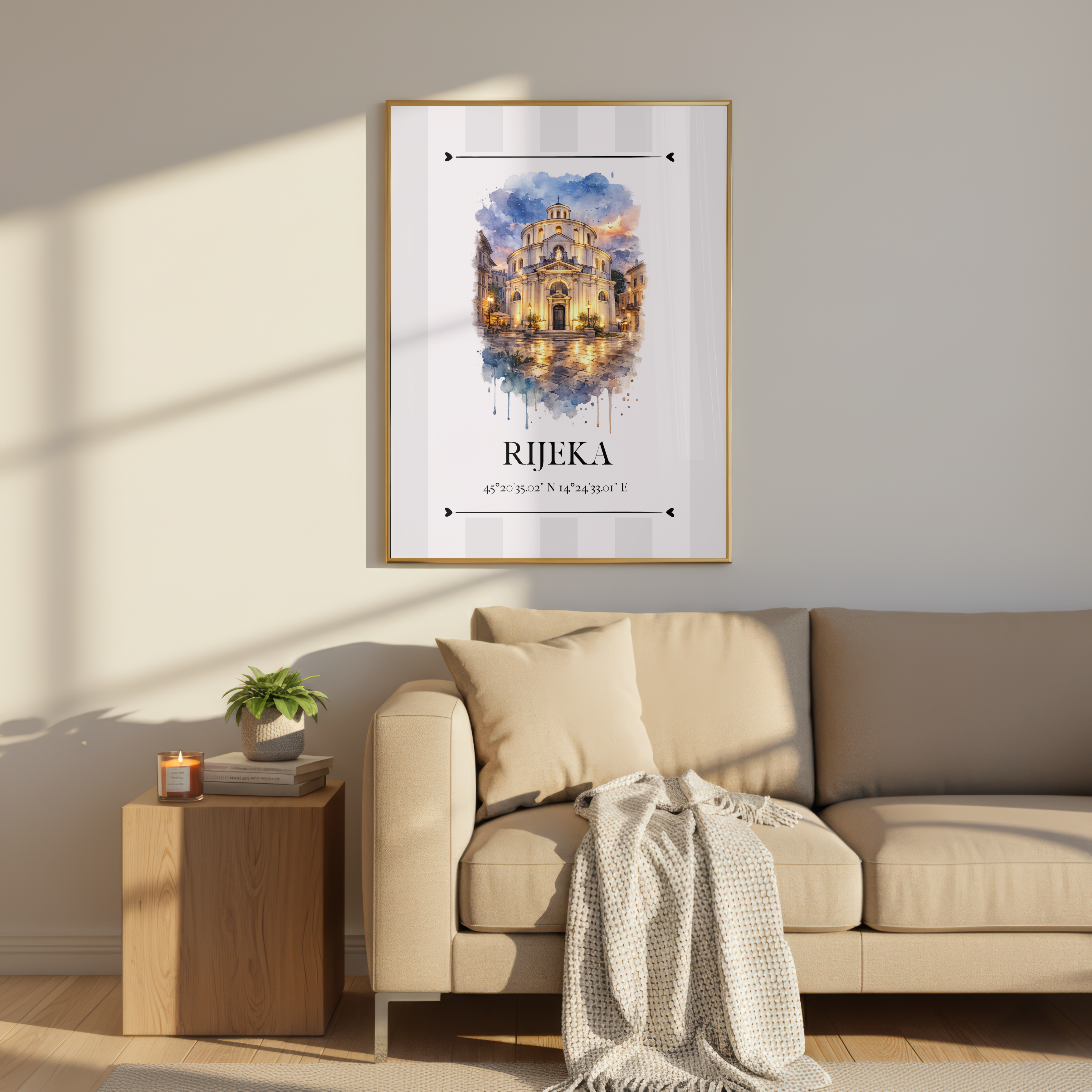 Rijeka Poster – Wahrzeichen Illustration | Stadtposter Kroatien