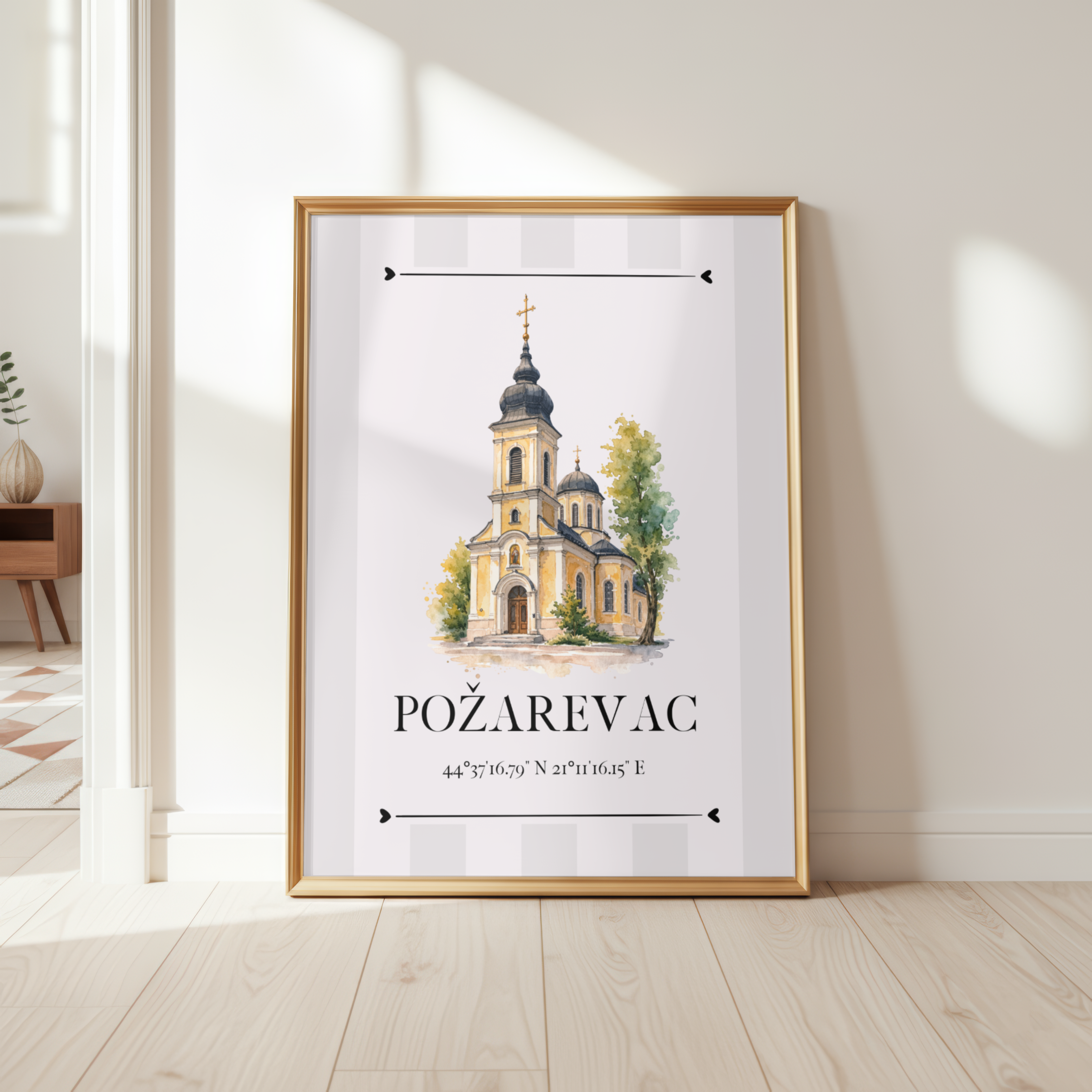 Požarevac Poster – Wahrzeichen Illustration | Stadtposter Serbien