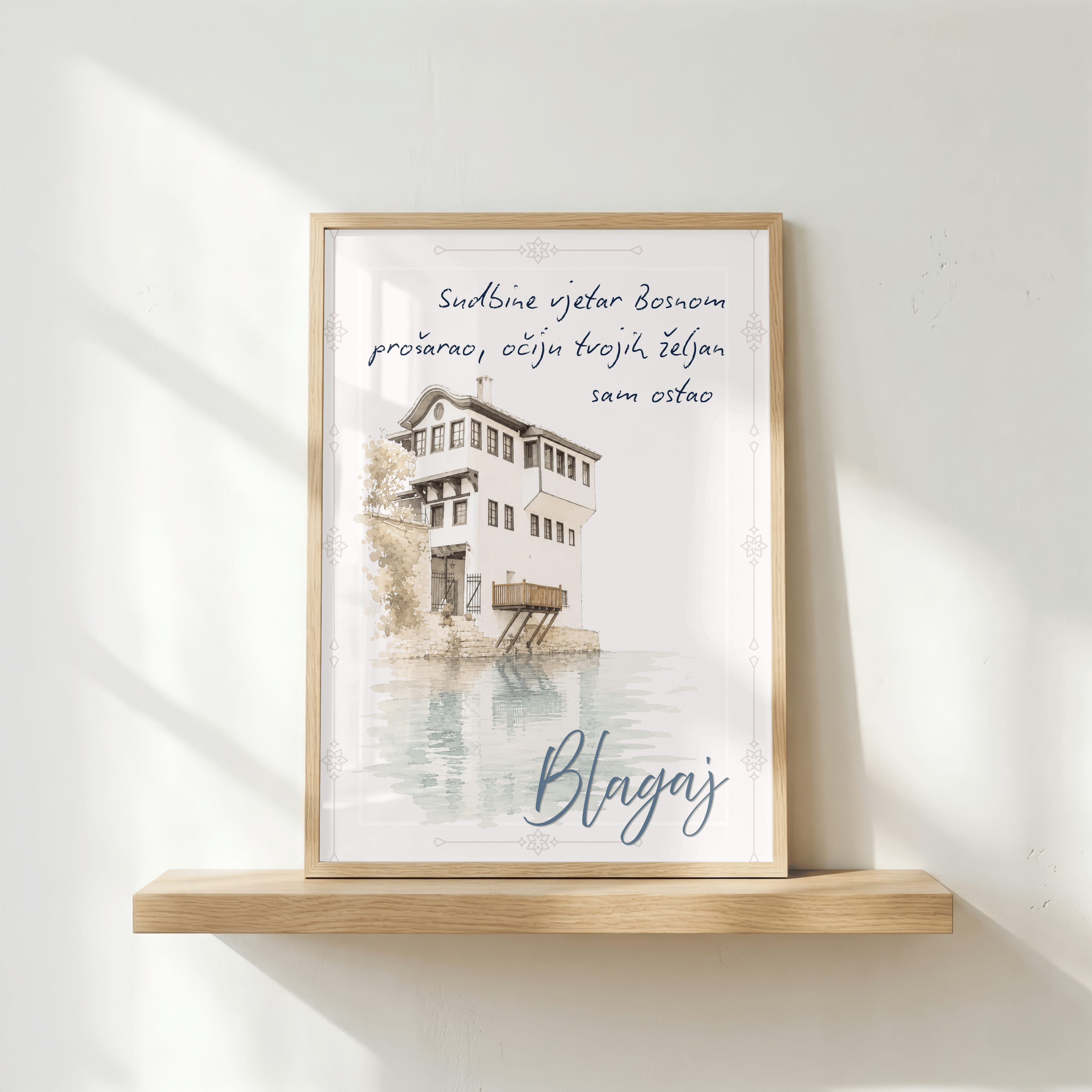 Blagaj – Zeitlose Erinnerung | Herzegowina Aquarell-Kunstdruck
