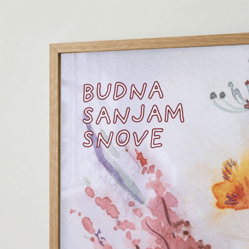 Budna sanjam snove – Kunstdruck mit Wildblumen