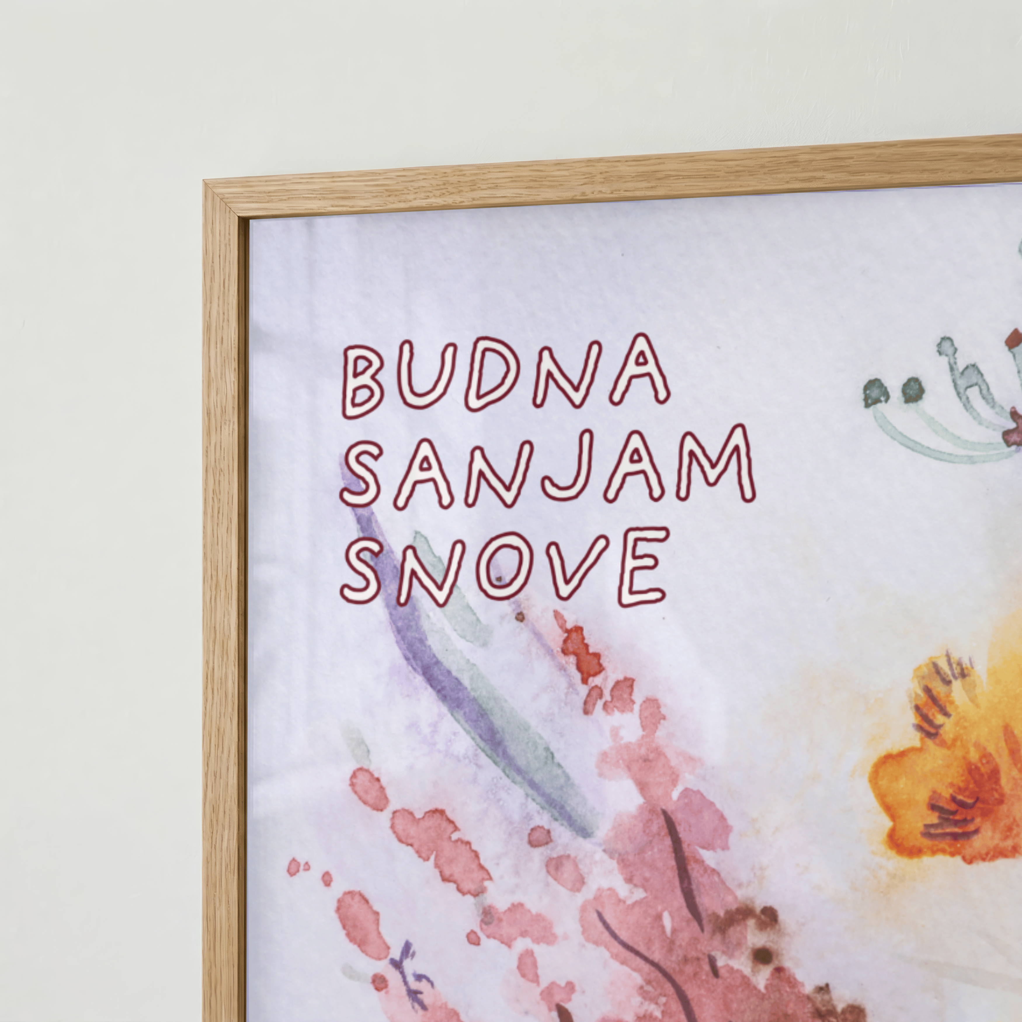Budna sanjam snove – Kunstdruck mit Wildblumen