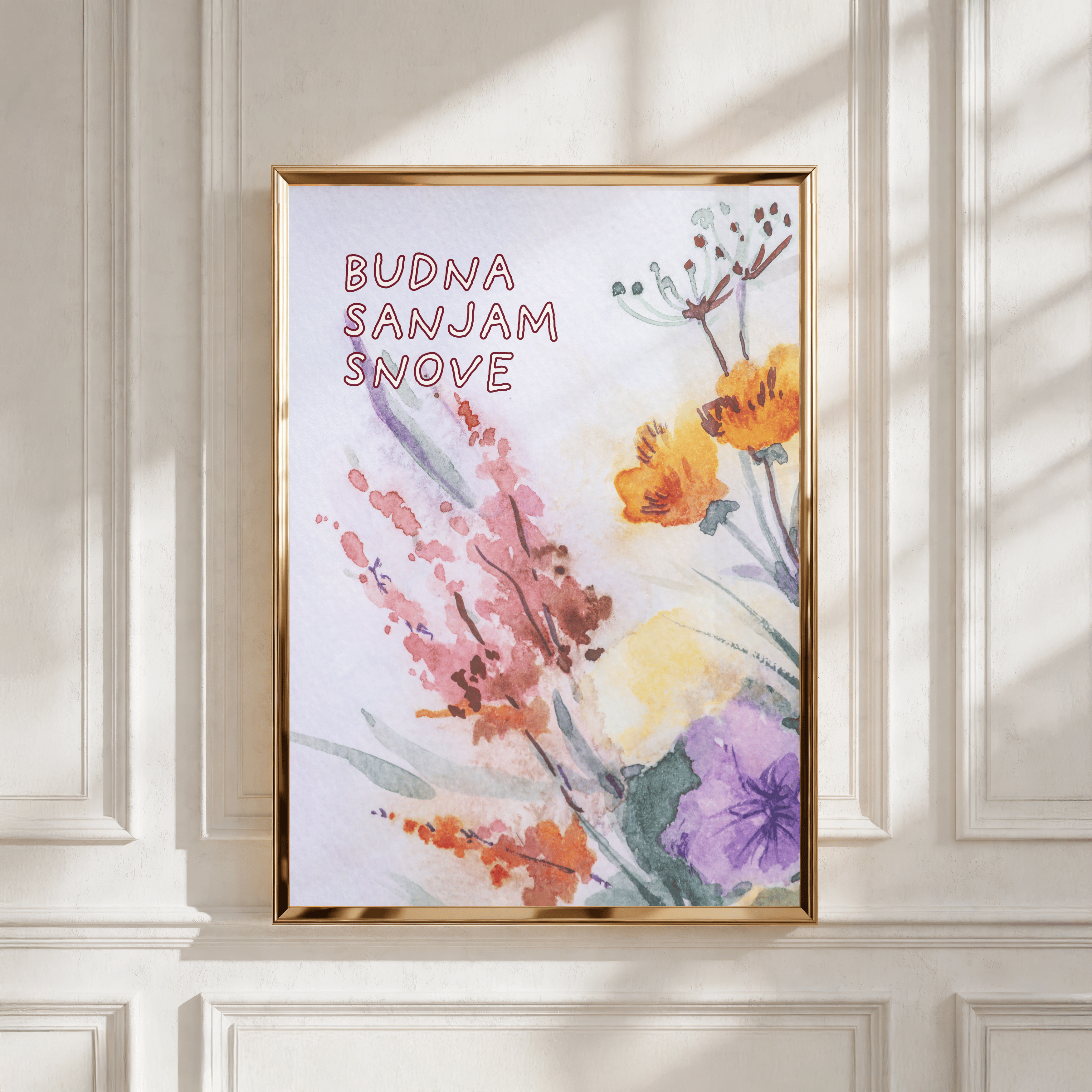 Budna sanjam snove – Kunstdruck mit Wildblumen
