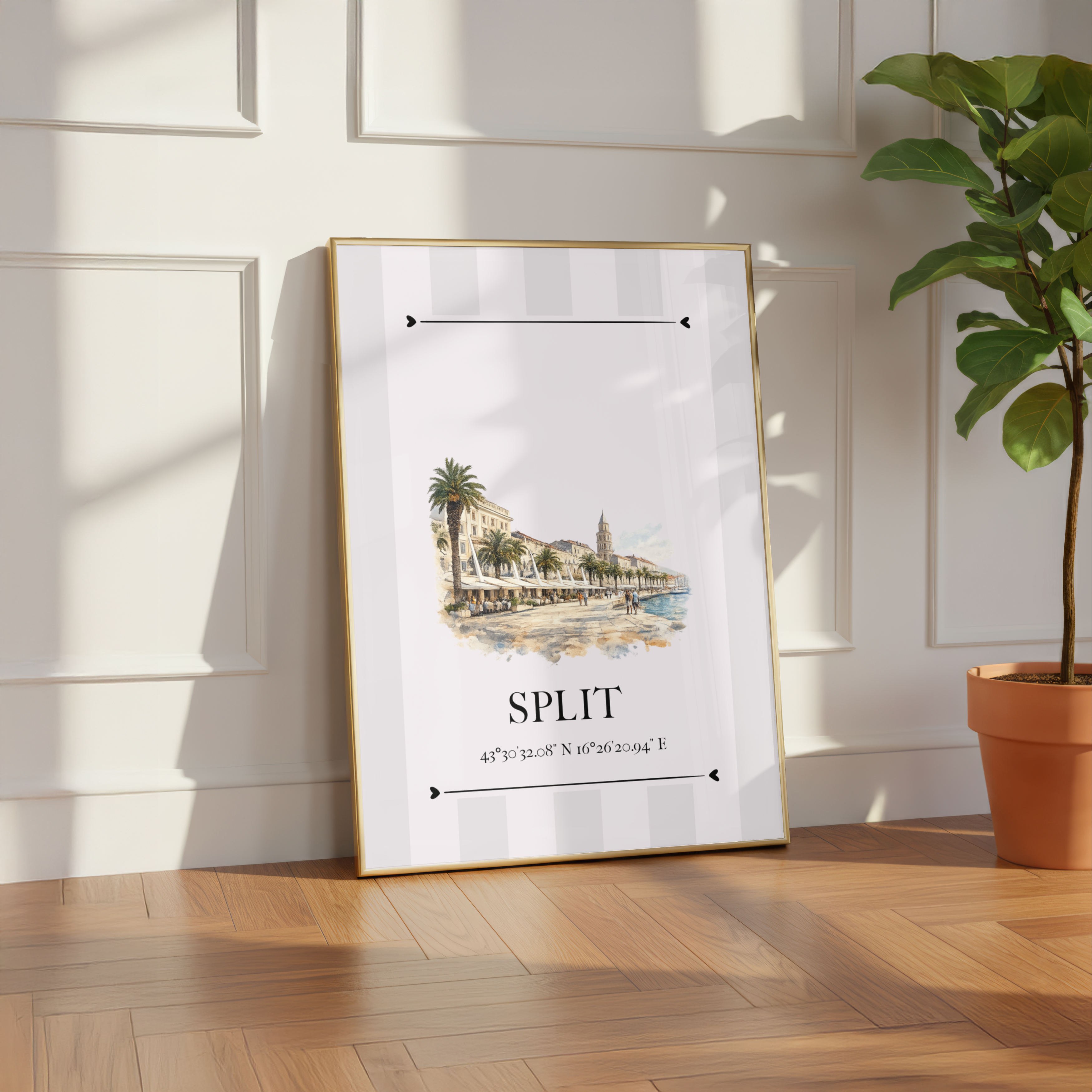 Split Poster – Wahrzeichen Illustration | Stadtposter Kroatien