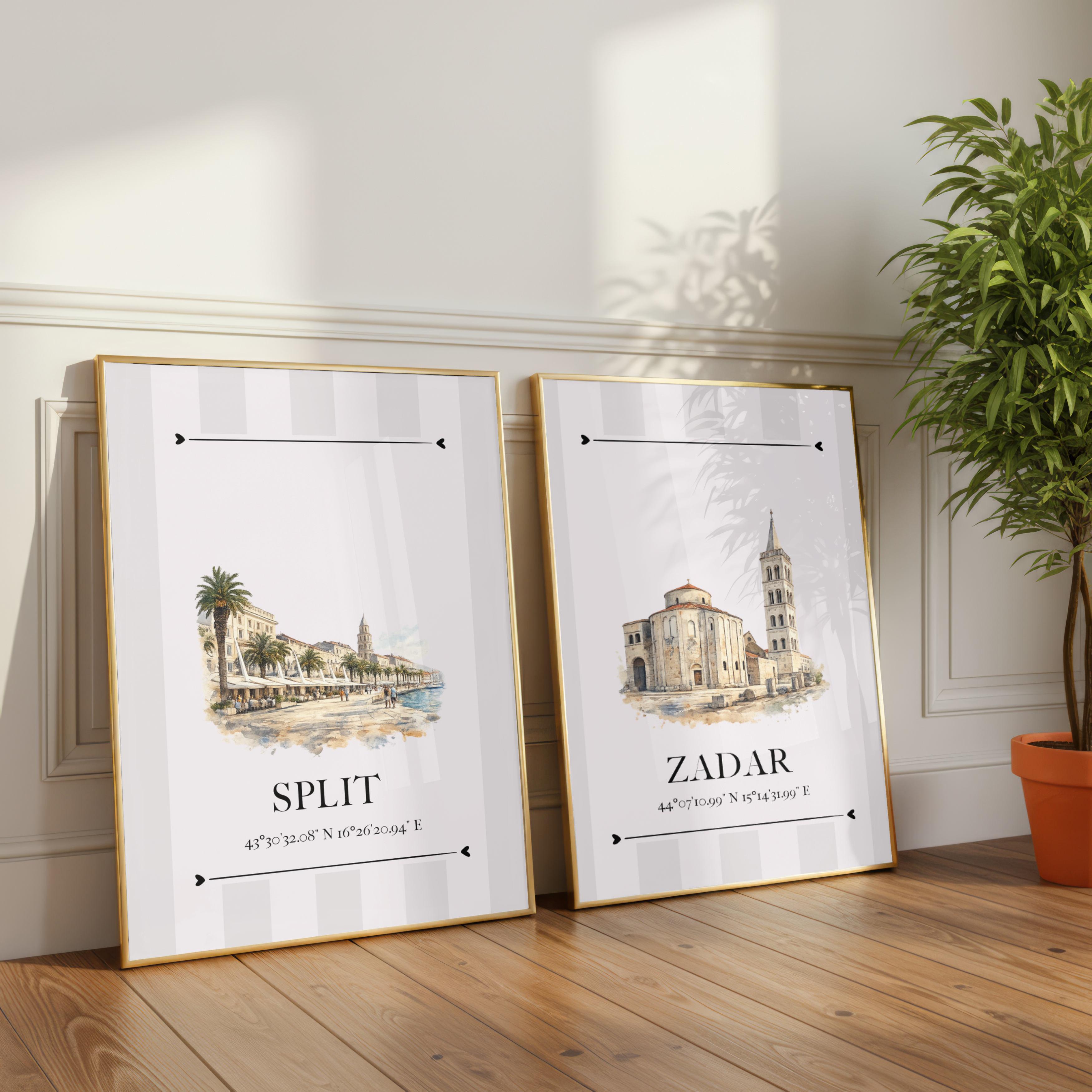 Zadar Poster – Wahrzeichen Illustration | Stadtposter Kroatien