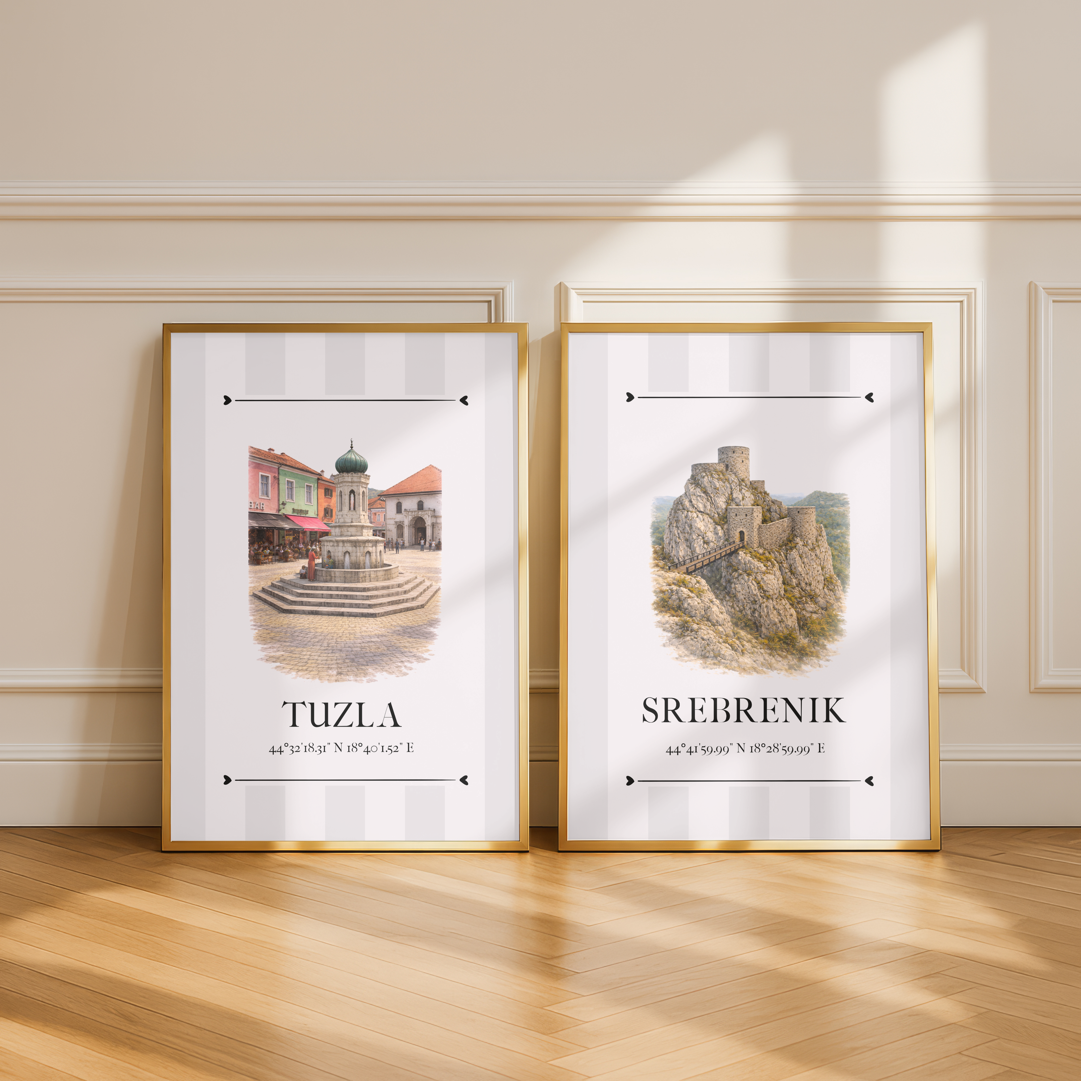 Tuzla Poster – Wahrzeichen Illustration | Stadtposter Bosnien und Herzegowina