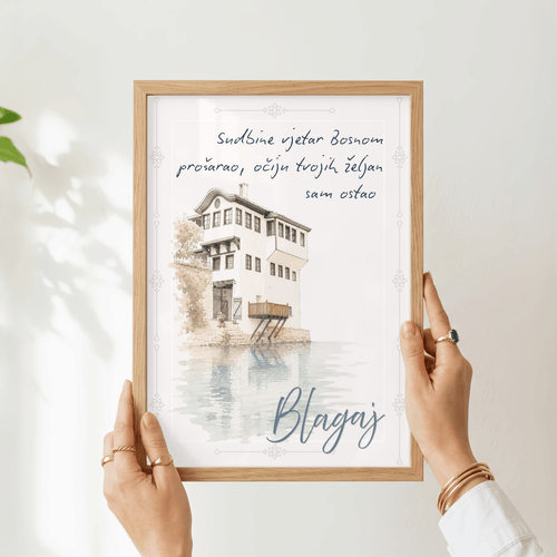 Blagaj – Zeitlose Erinnerung | Herzegowina Aquarell-Kunstdruck