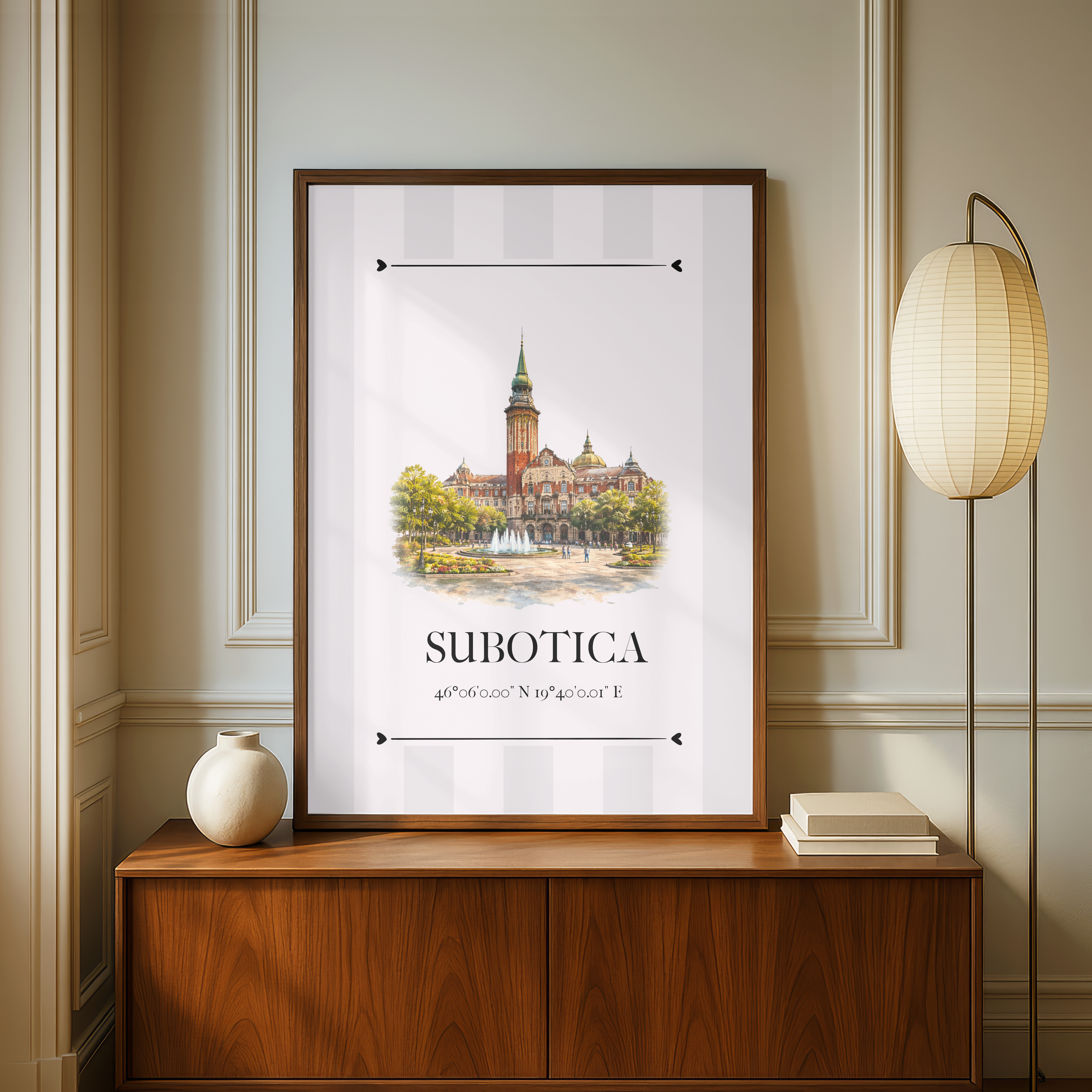 Subotica Poster – Wahrzeichen Illustration | Stadtposter Serbien
