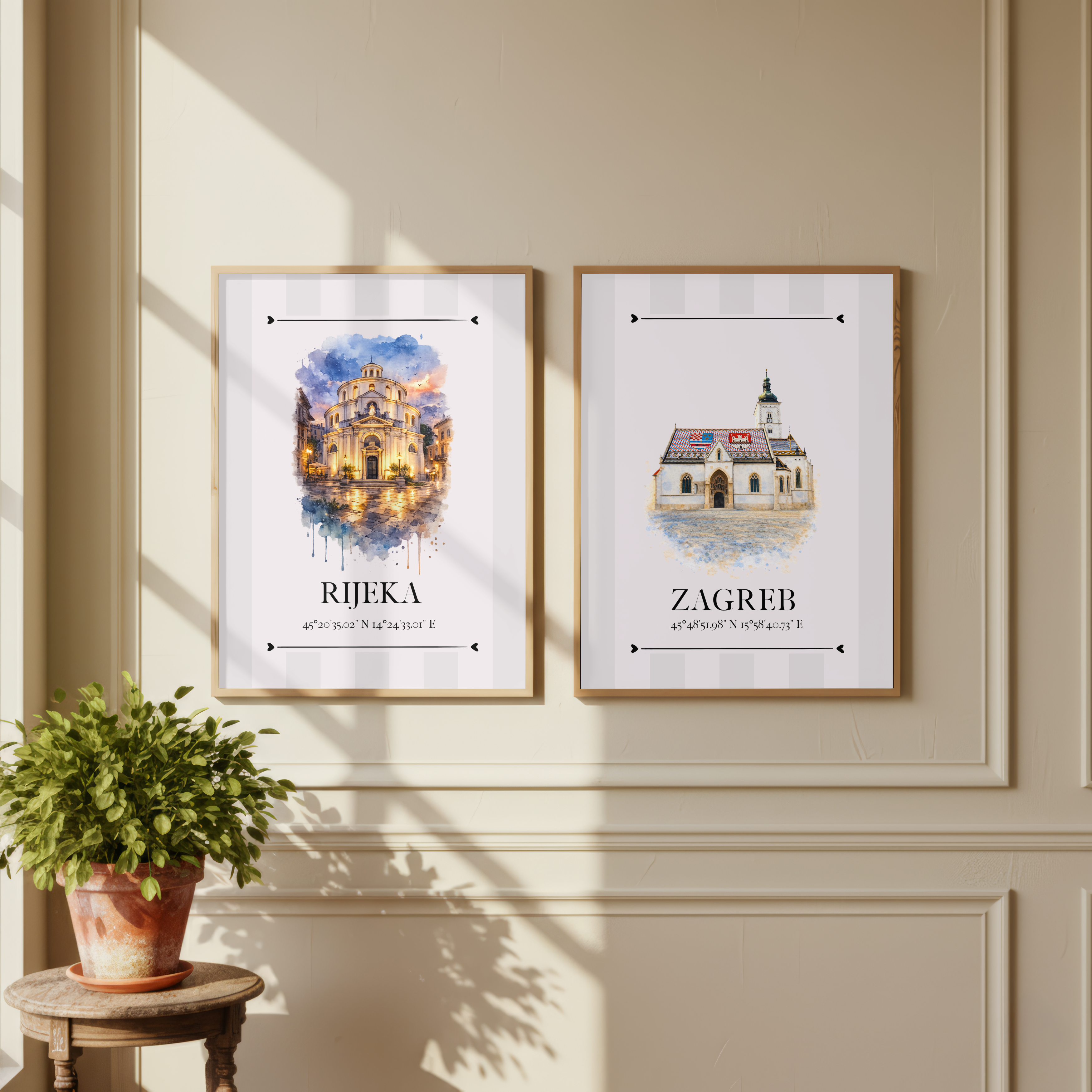 Rijeka Poster – Wahrzeichen Illustration | Stadtposter Kroatien