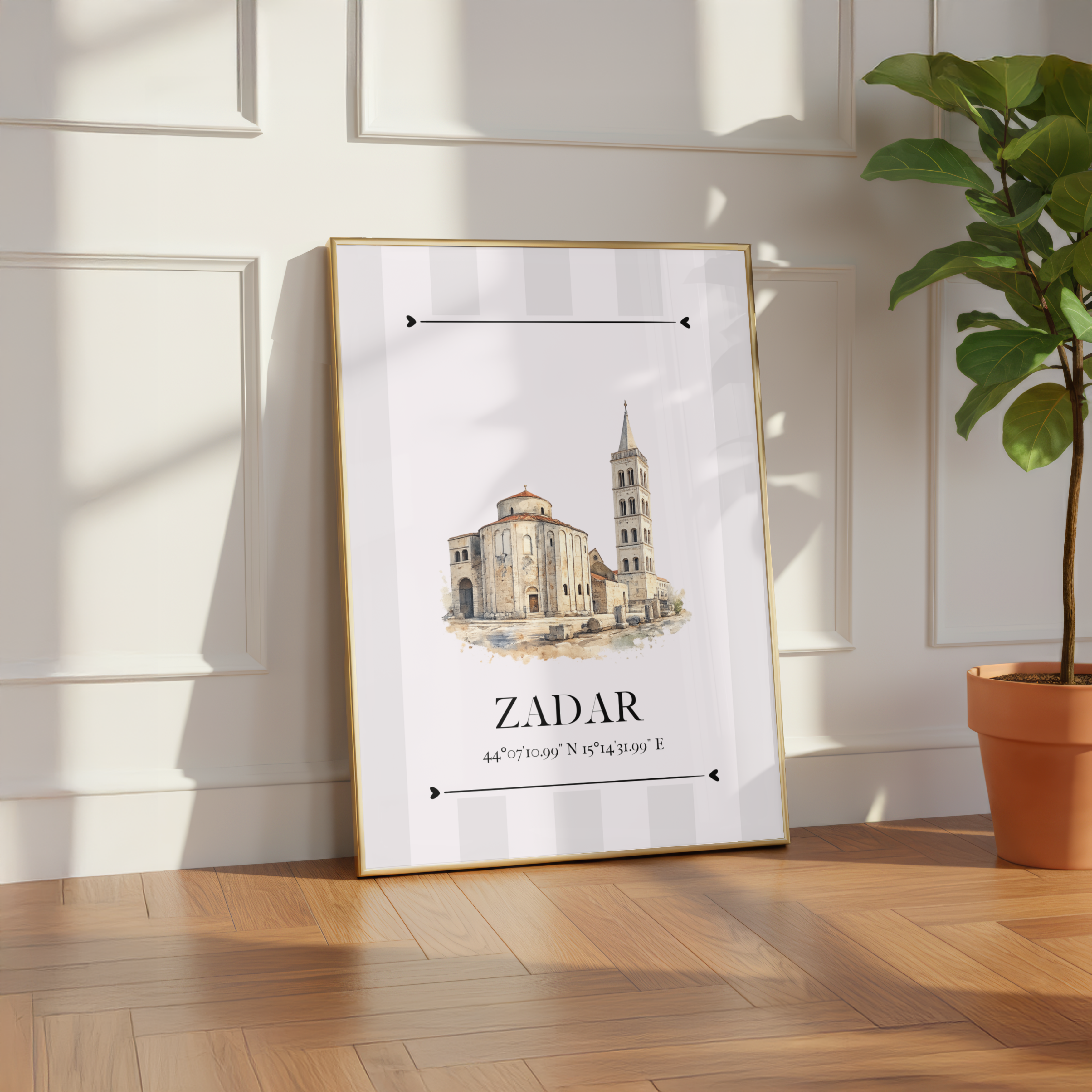 Zadar Poster – Wahrzeichen Illustration | Stadtposter Kroatien