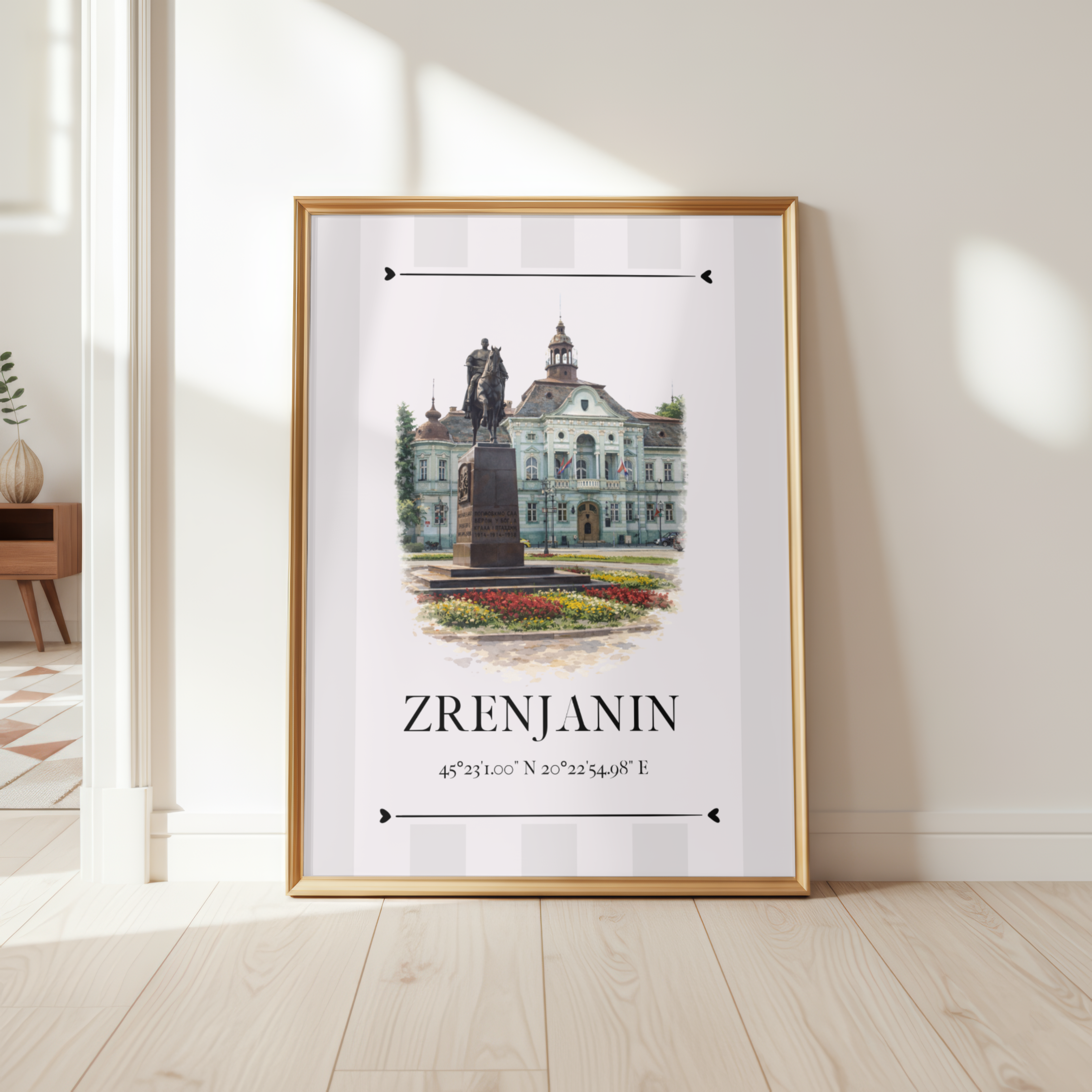 Zrenjanin Poster – Wahrzeichen Illustration | Stadtposter Serbien