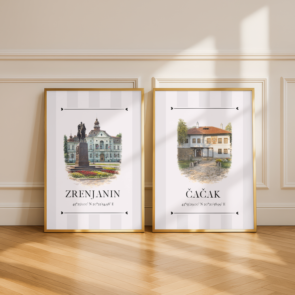 Zrenjanin Poster – Wahrzeichen Illustration | Stadtposter Serbien