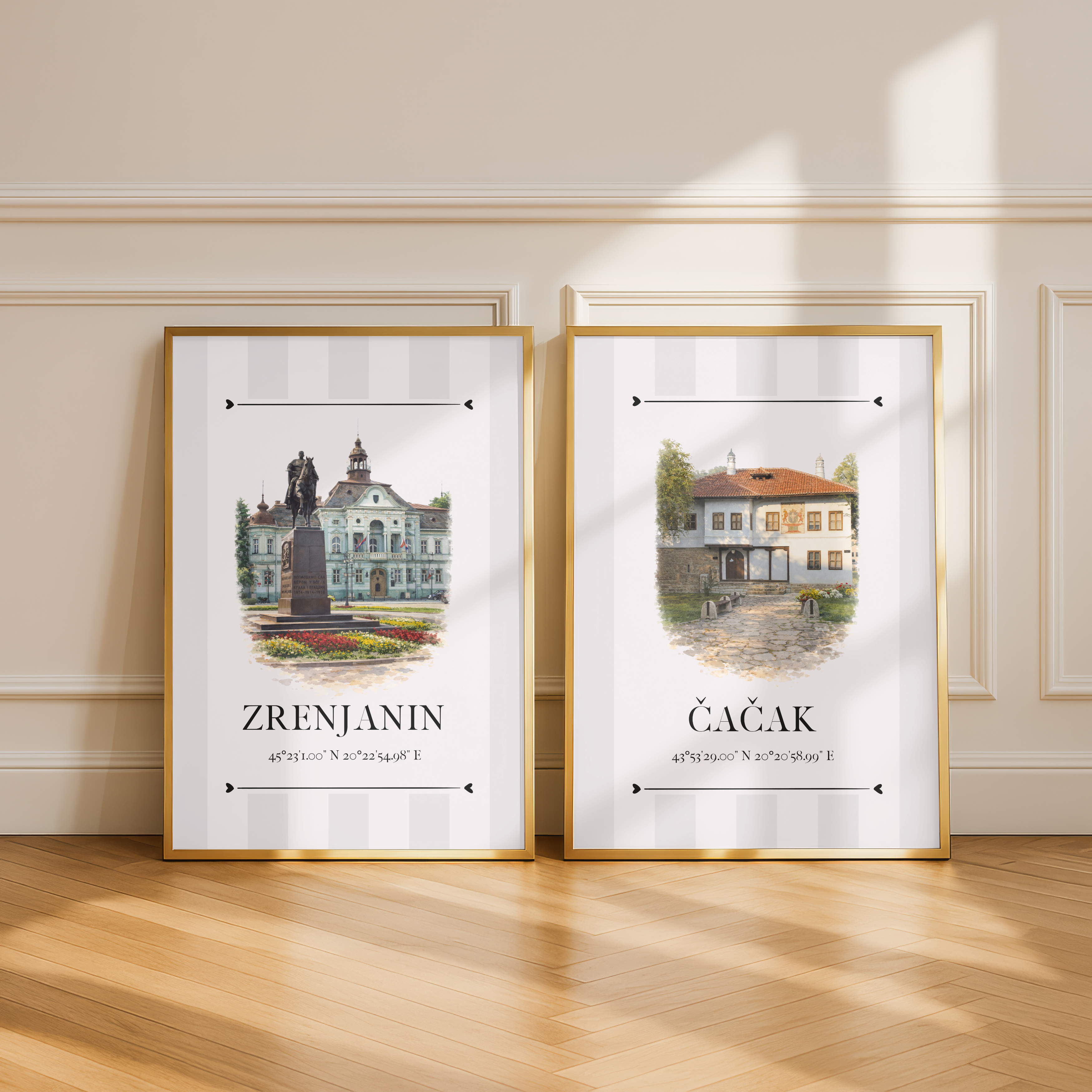 Čačak Poster – Wahrzeichen Illustration | Stadtposter Serbien